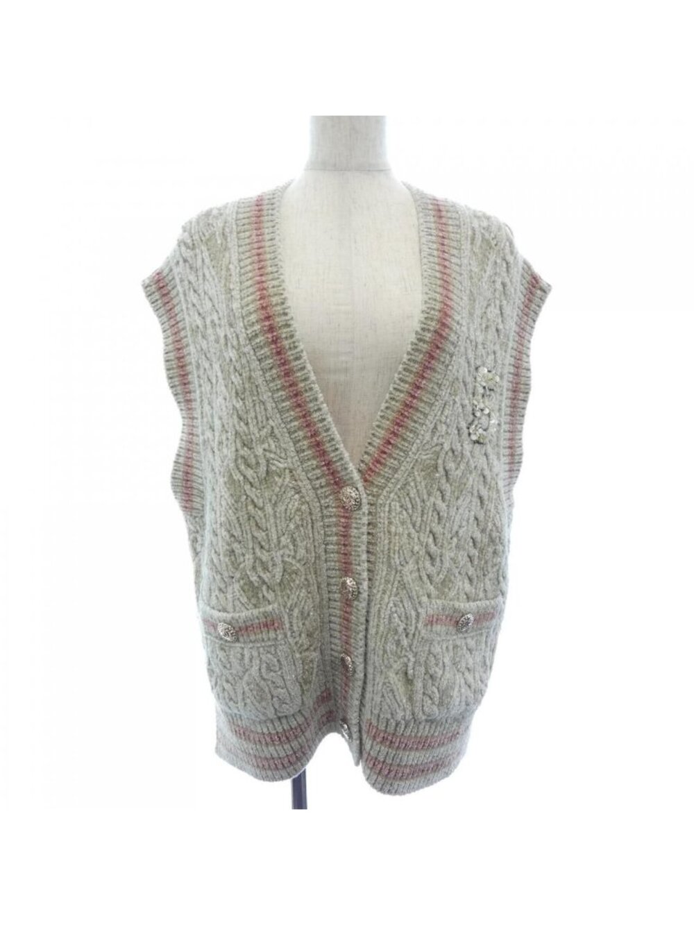 Chanel Vest Cashmere Beige Pink